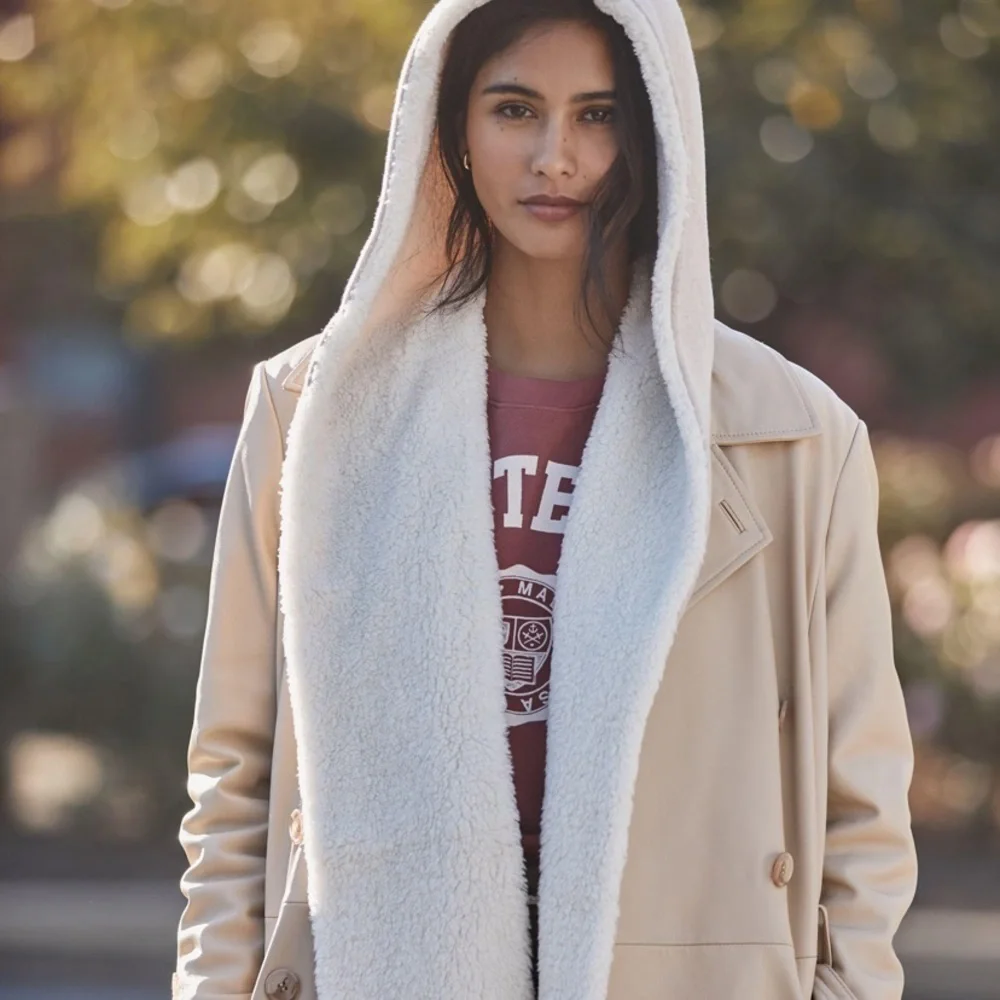 Anthropologie Sherpa lined hooded scarf new with tags